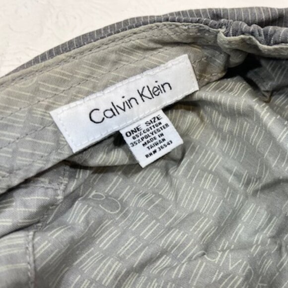 Calvin Klein Cotton Blend Conductor Cap Hat Heather Grey Striped - Picture 8 of 12